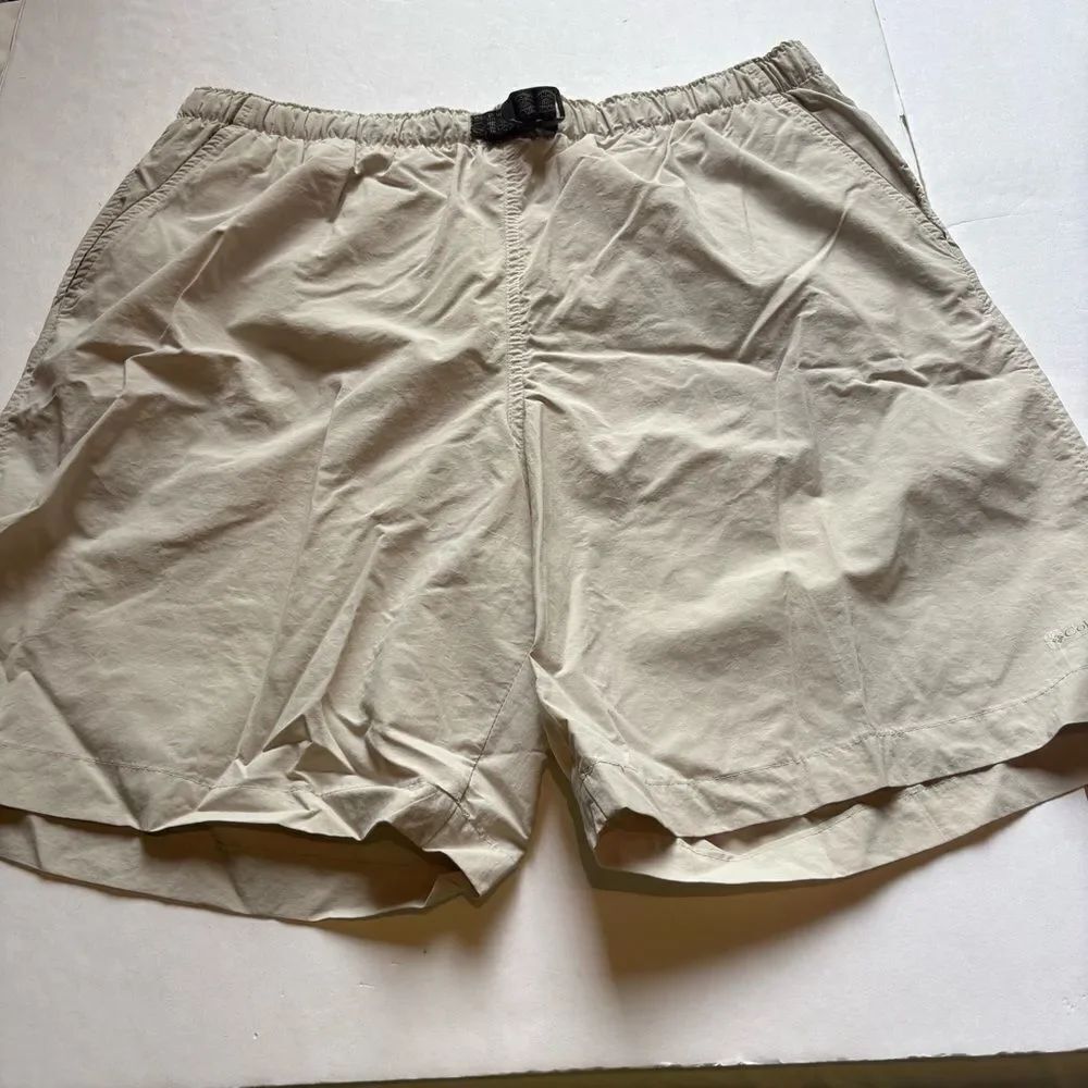 Columbia Men's Quick Dry Light Tan Shorts Size Large Elastic Waist